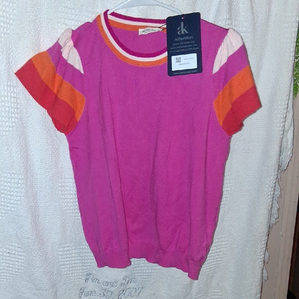 Pink striped Ruffle Sleeve Shirt